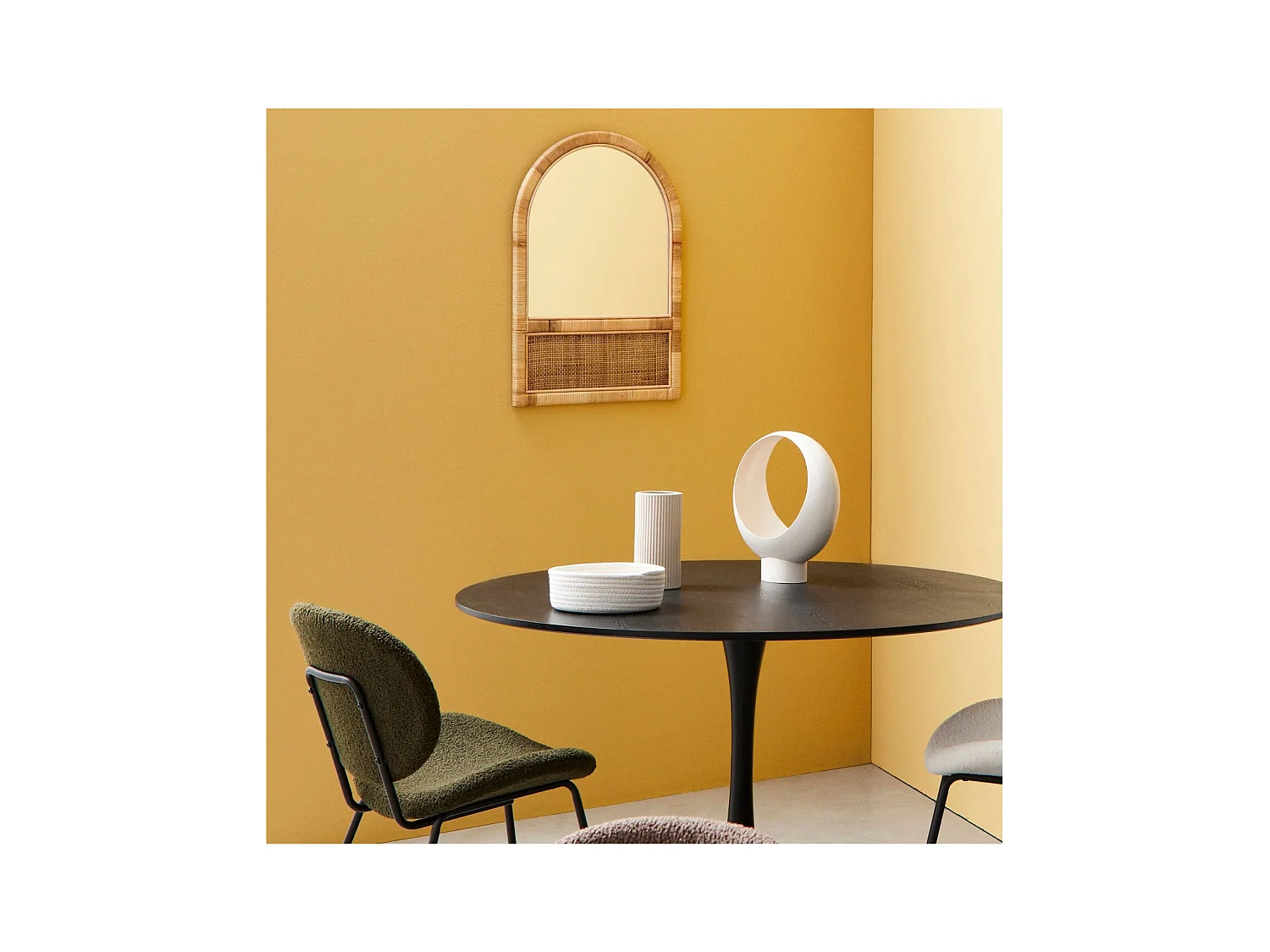 Chaises de salle à manger design en tissu bouclette (lot de 2) - KIM