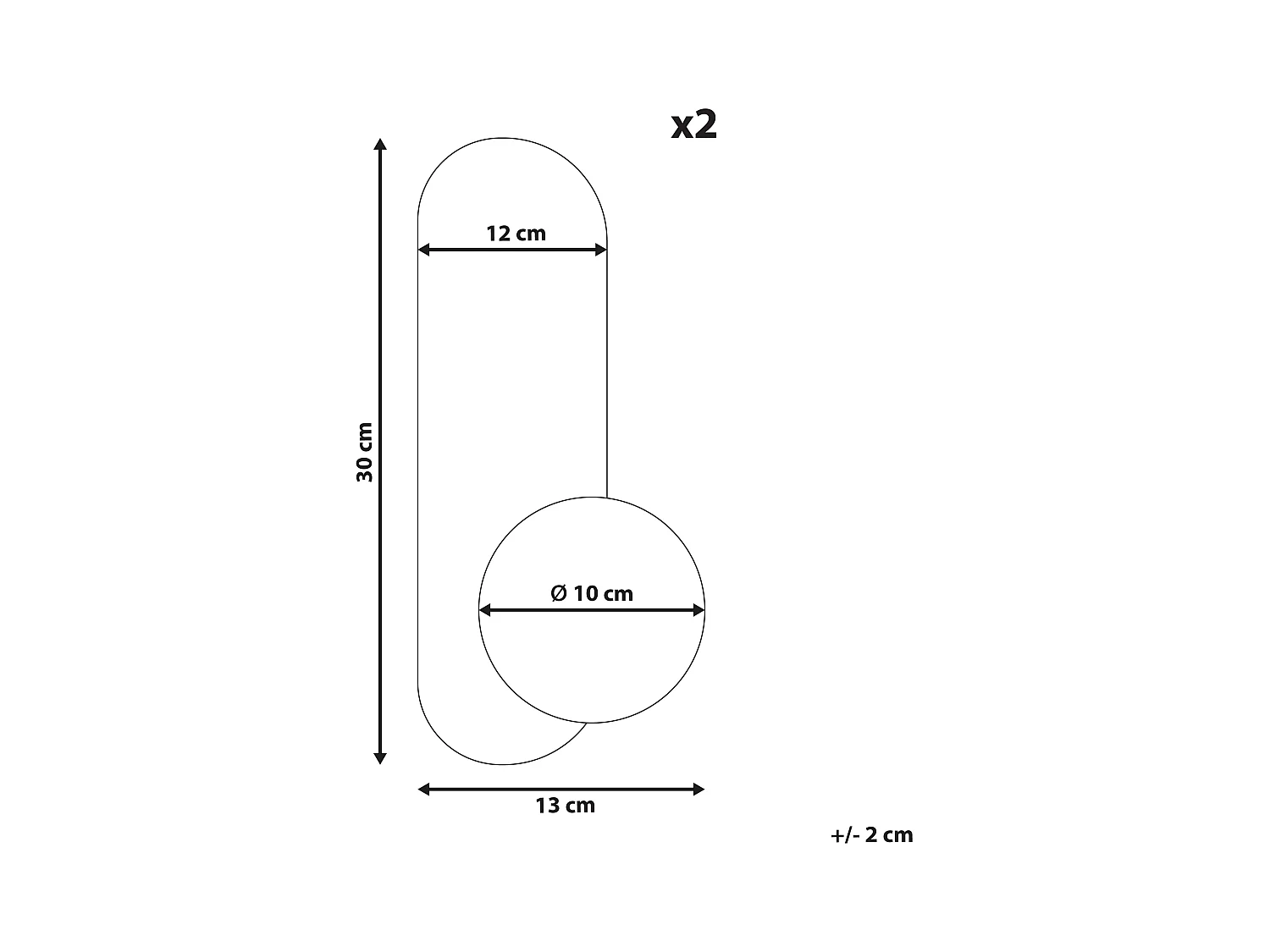 Lot de 2 lampes murales LEISI Doré