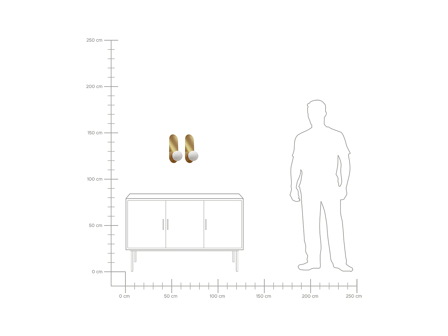 Lot de 2 lampes murales LEISI Doré