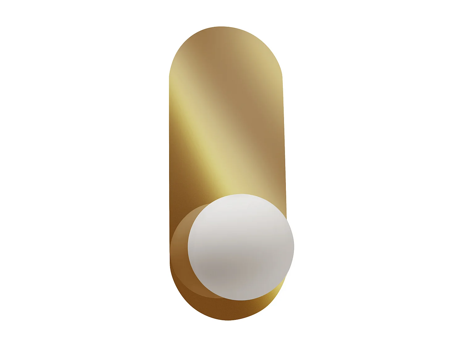 Wandleuchte 2er Set Metall oval gold 1-flammig mit Milchglaskugel Leisi