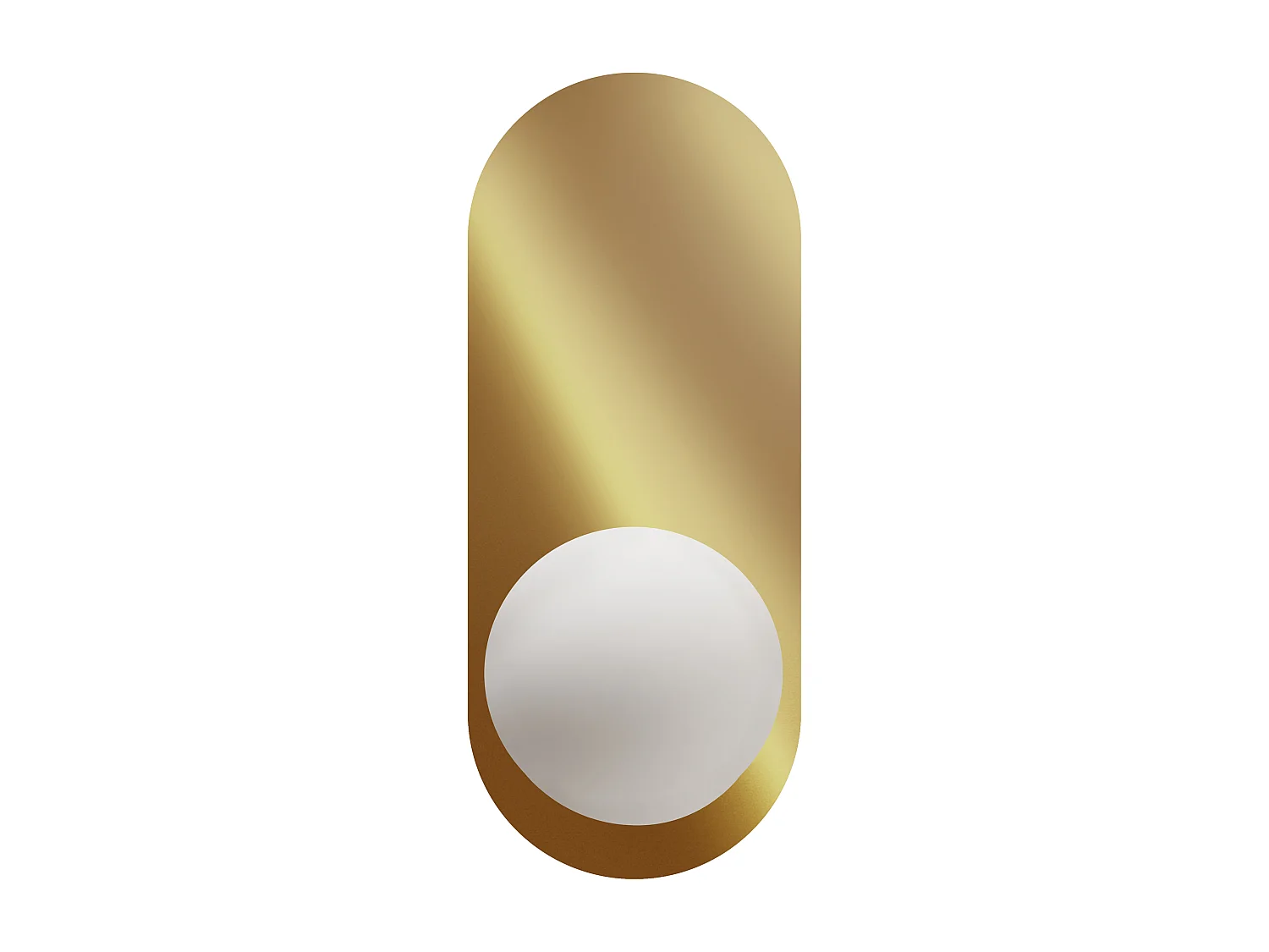 Wandleuchte 2er Set Metall oval gold 1-flammig mit Milchglaskugel Leisi