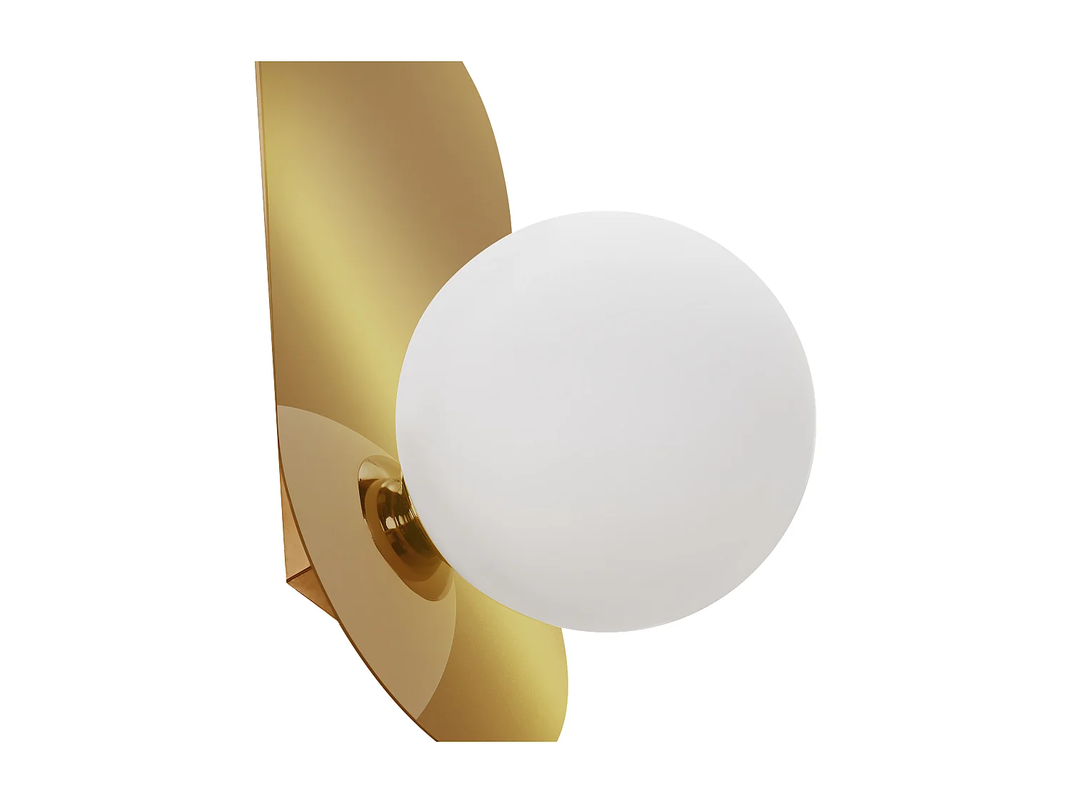 Wandleuchte 2er Set Metall oval gold 1-flammig mit Milchglaskugel Leisi