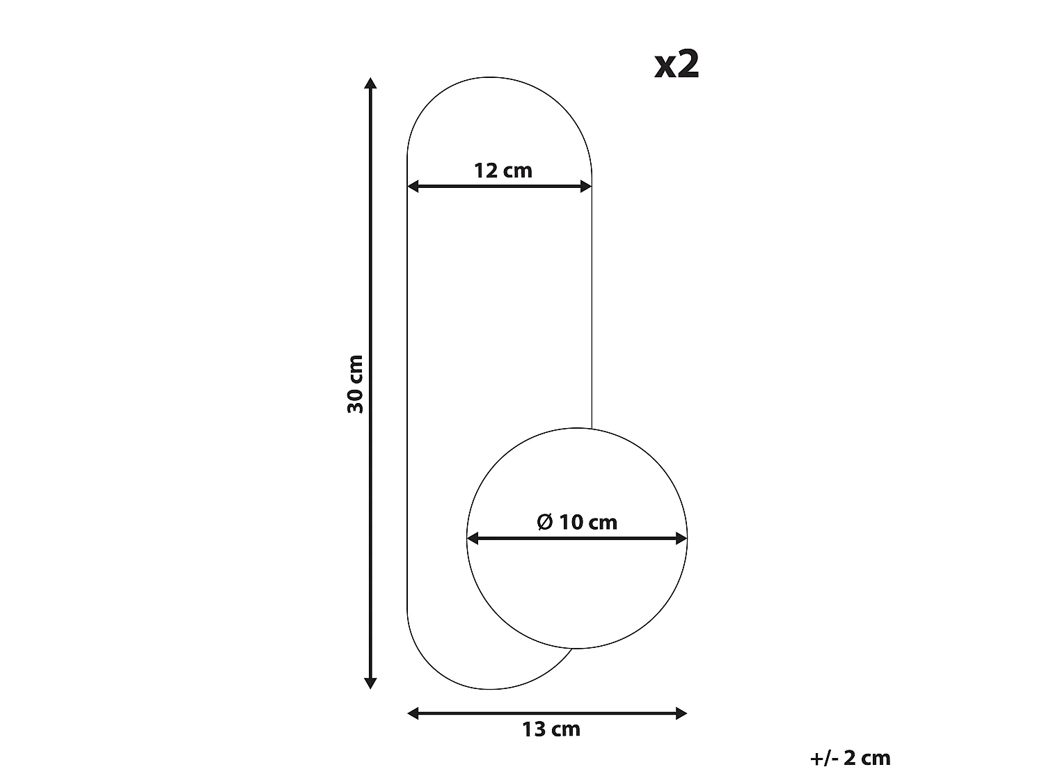 Lot de 2 lampes murales LEISI Doré