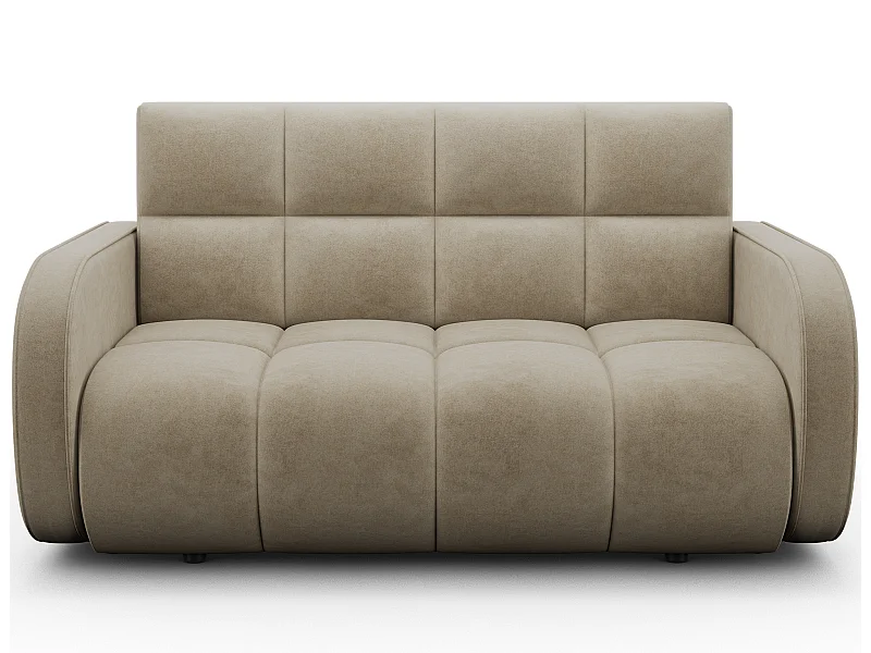 Canapé convertible tissu DENVERS – Avec coffre de rangement-Beige