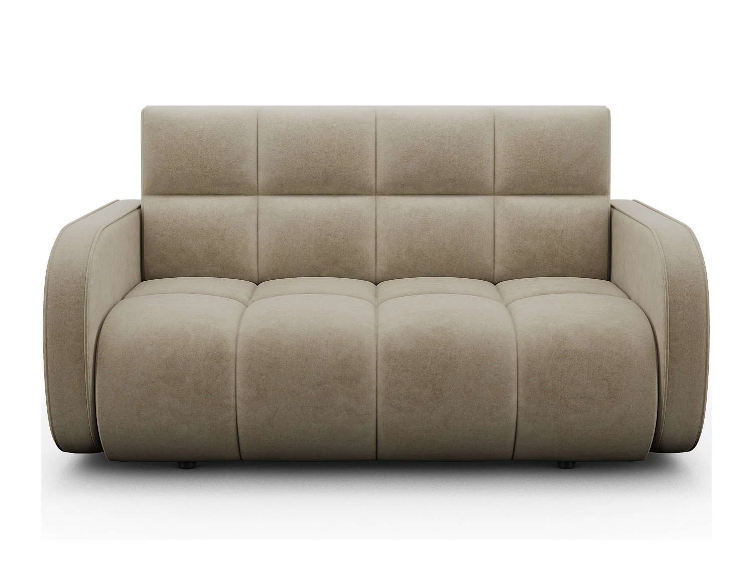 Canapé convertible tissu DENVERS – Avec coffre de rangement-Beige