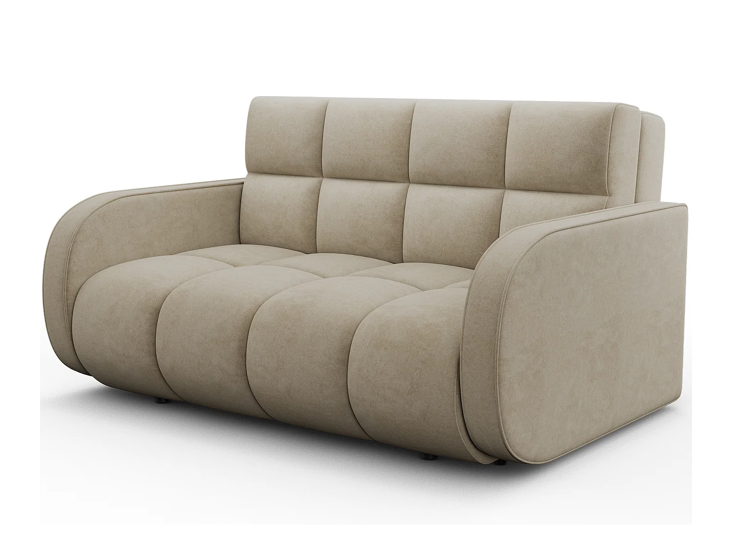 Canapé convertible tissu DENVERS – Avec coffre de rangement-Beige