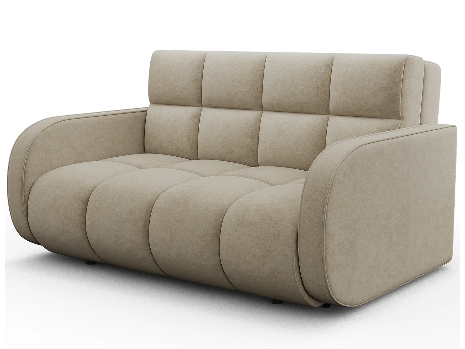 Canapé convertible 3 places avec coffre en tissu beige DENVERS