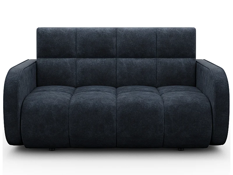 Canapé convertible tissu DENVERS – Avec coffre de rangement-Noir