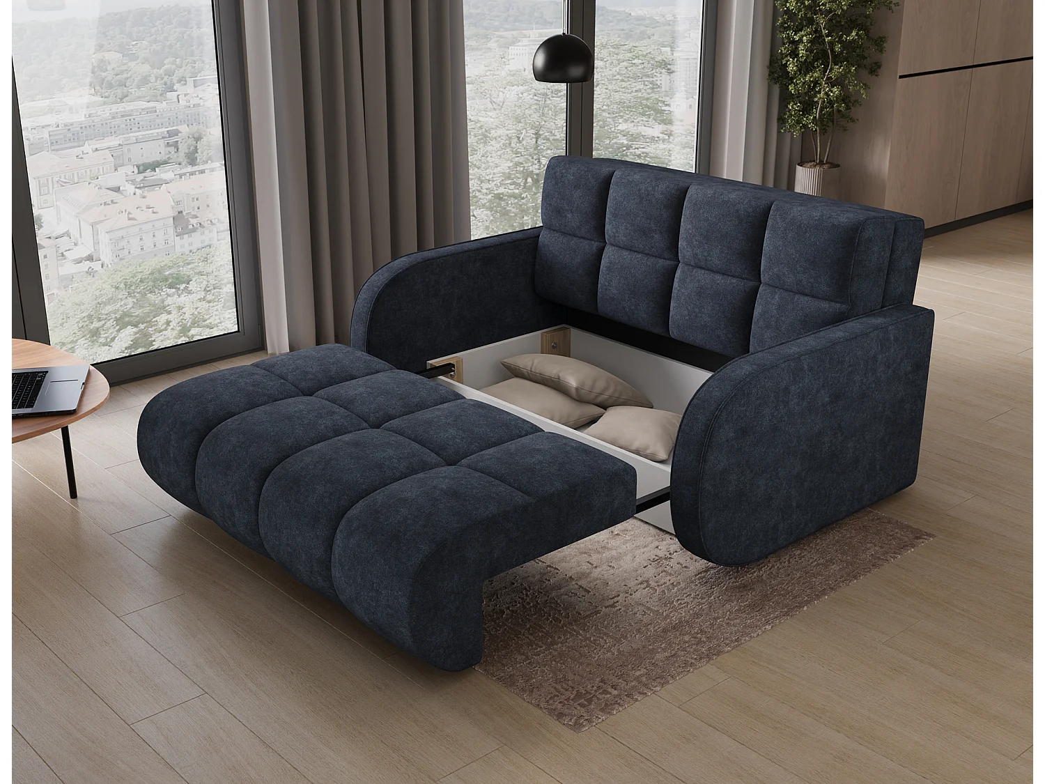 Sofa Mango/Schlaffunktion/Stoffbezug/Weiss