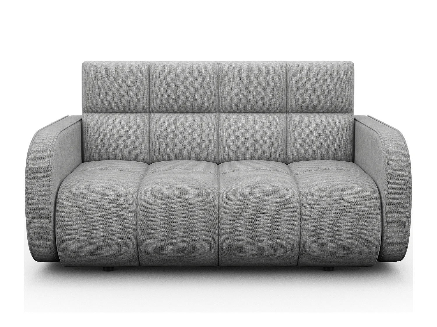 Canapé convertible tissu DENVERS – Avec coffre de rangement-Gris clair