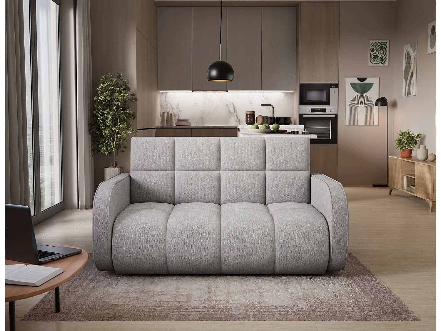 Sofa Mango/Schlaffunktion/Stoffbezug/Blau