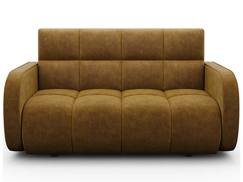 Canapé convertible tissu DENVERS – Avec coffre de rangement-Jaune