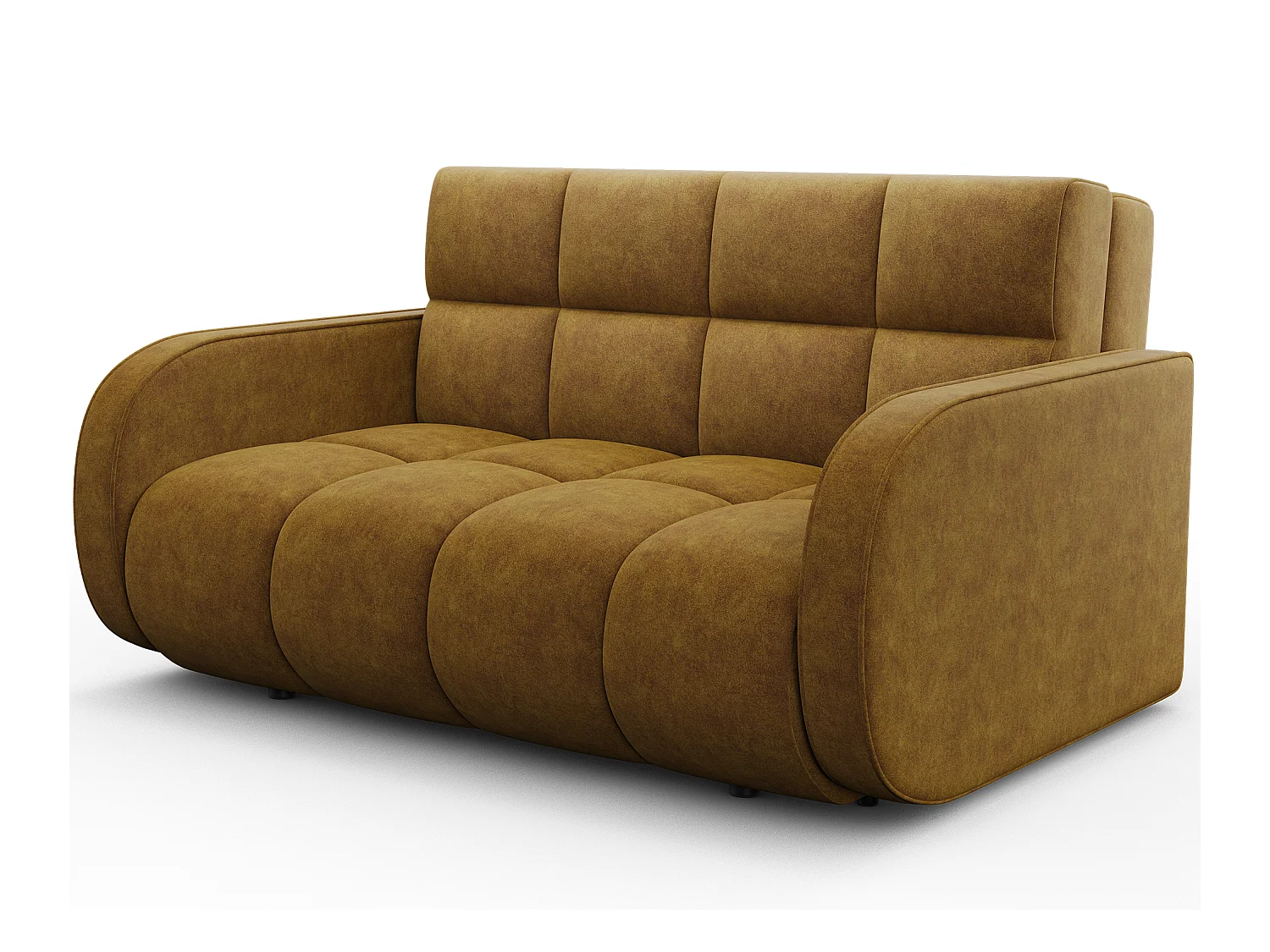 Canapé convertible tissu DENVERS – Avec coffre de rangement-Jaune