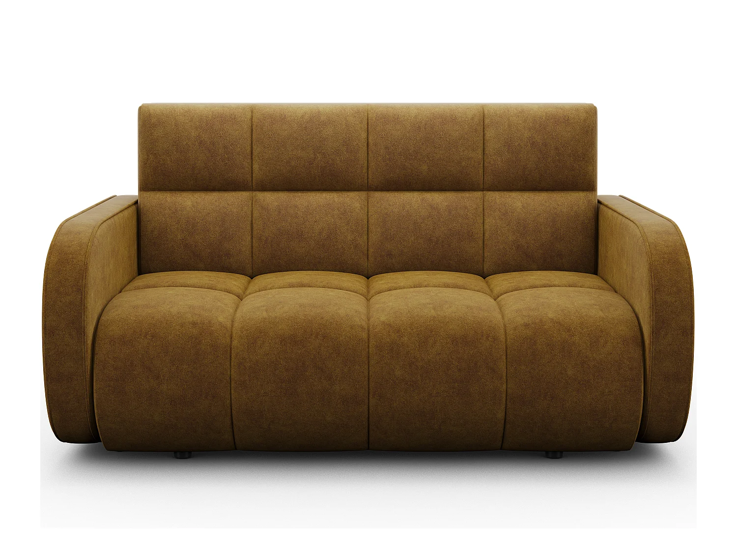 Canapé convertible tissu DENVERS – Avec coffre de rangement-Jaune