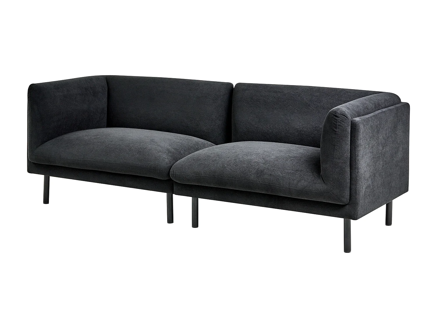 Canapé 3 places VORGOD Tissu Noir