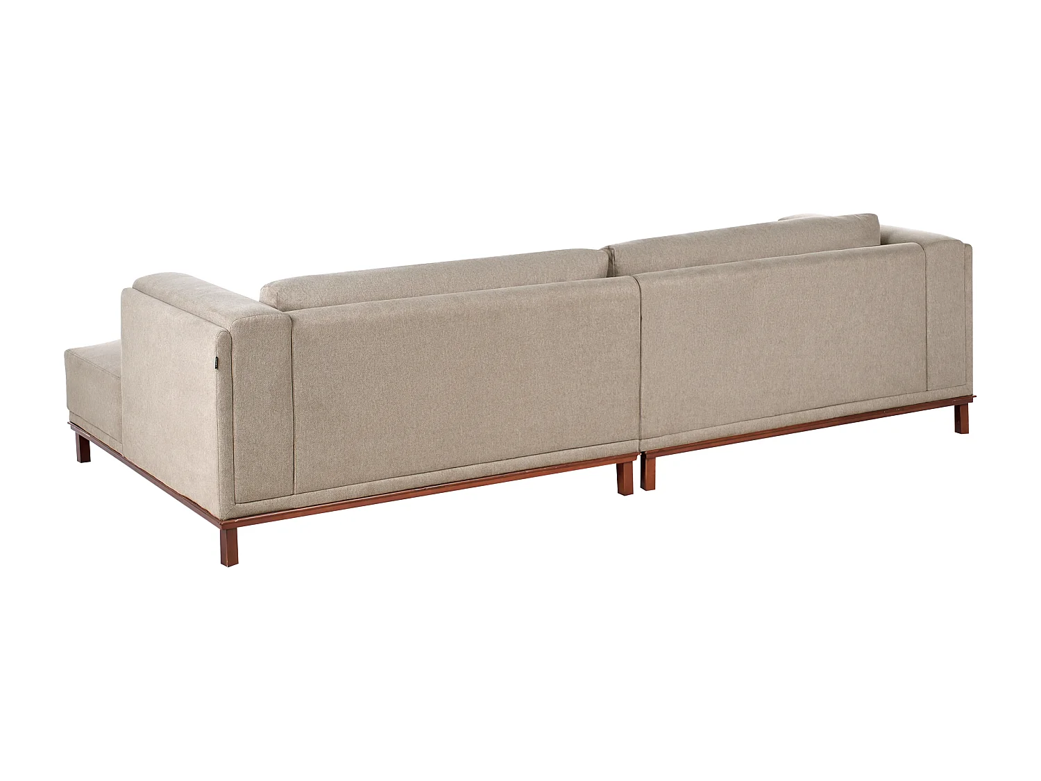 Canapé d'Angle à droite 4 Places Moderne Pieds en Bois avec Accoudoirs en Velours Côtelé Taupe Veng