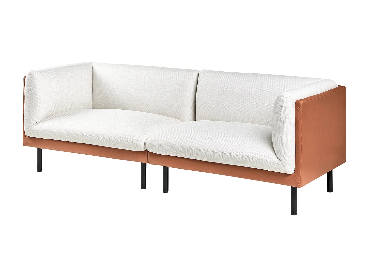 Canapé 3 places VORGOD Tissu Blanc cassé