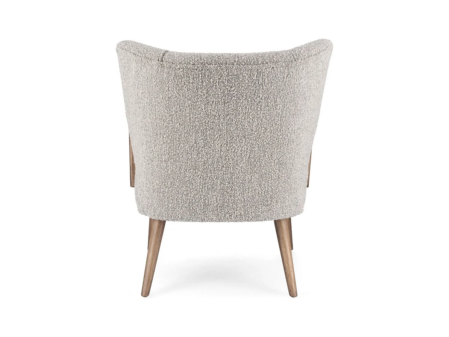 Fauteuil crapaud à accoudoirs en tissu bouclette gris - JIM