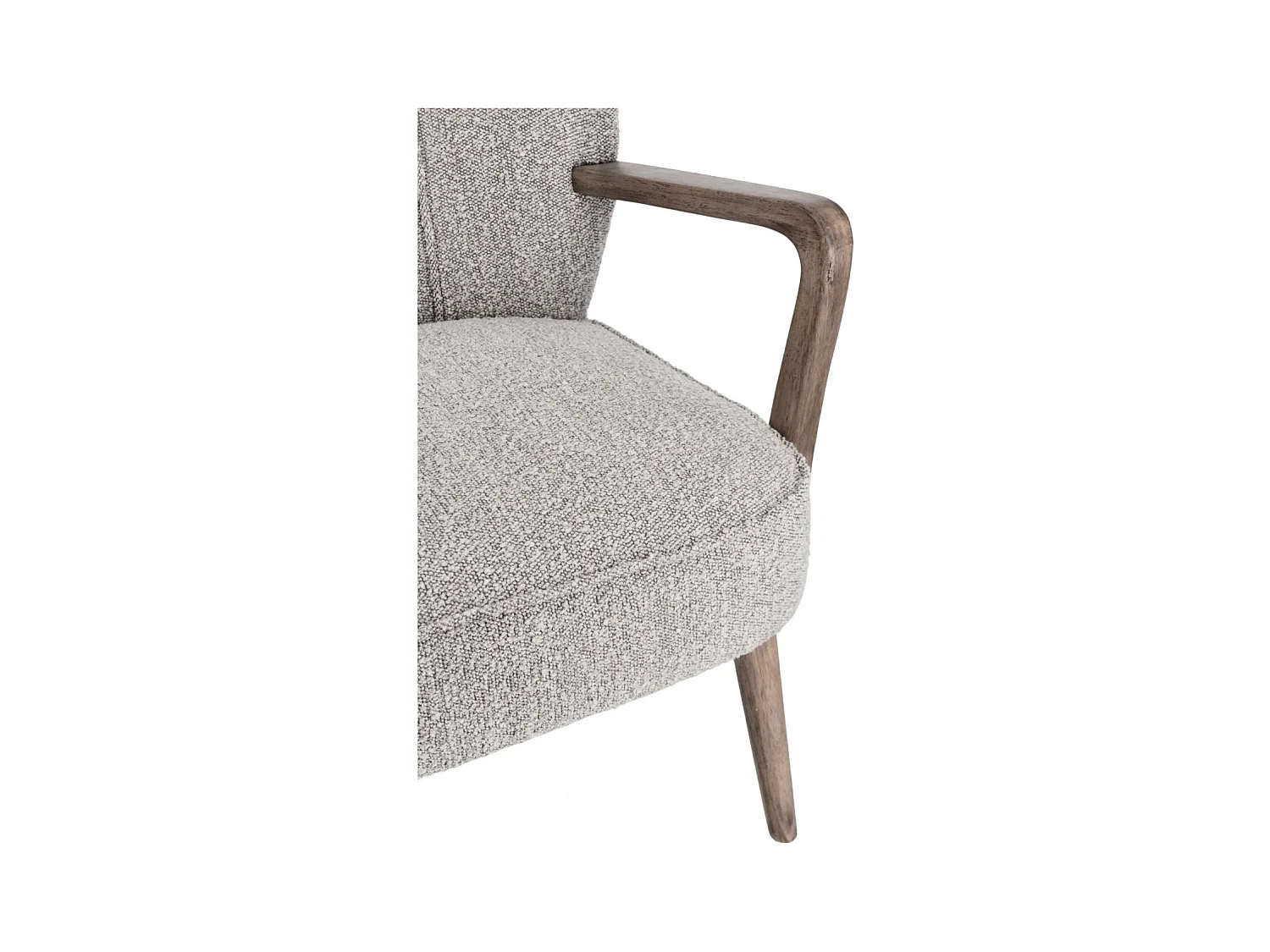 Fauteuil crapaud à accoudoirs en tissu bouclette gris - JIM