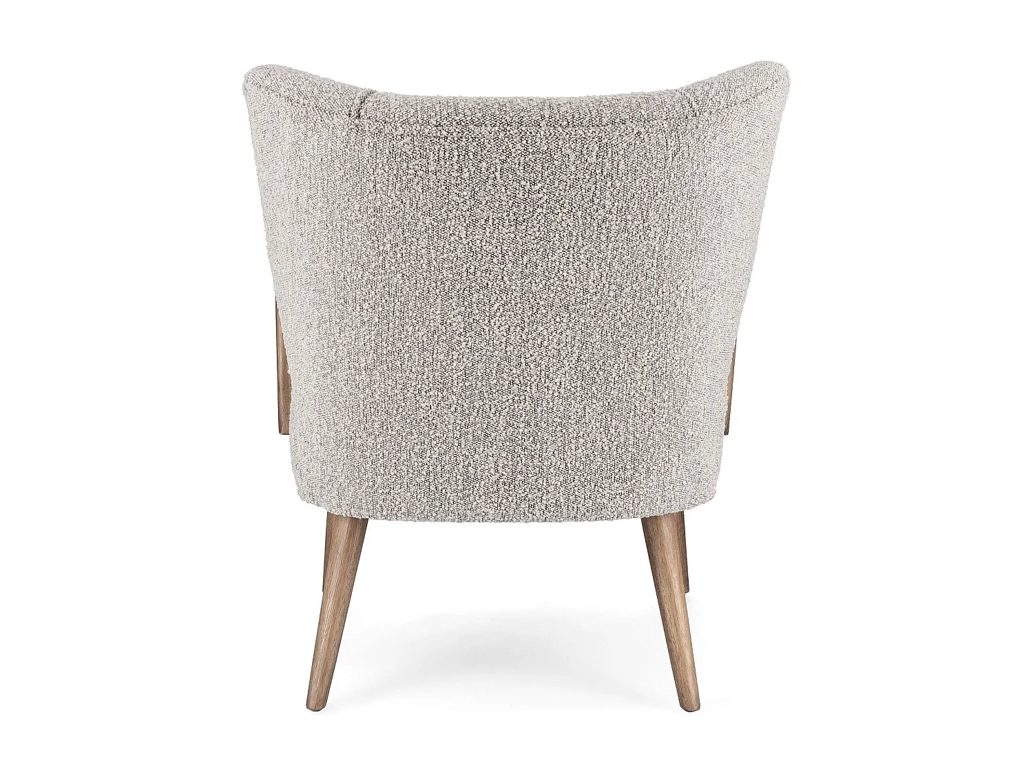 Fauteuil crapaud à accoudoirs en tissu bouclette gris - JIM