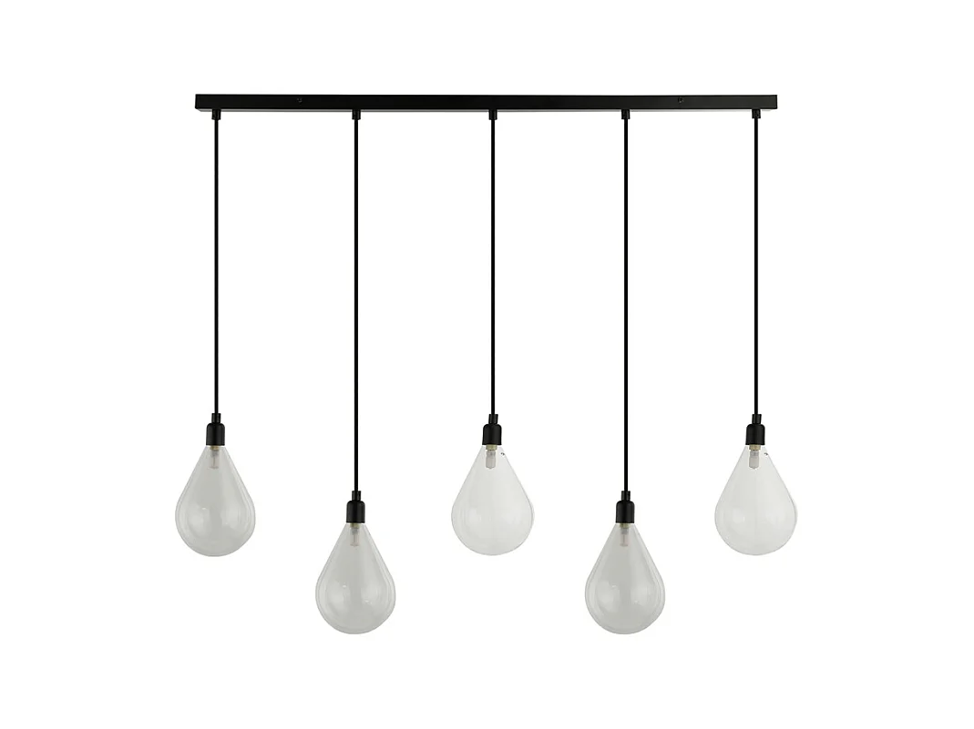 Home Deluxe Lampe à suspendre en verre CELIA Transparent - 5-flamme