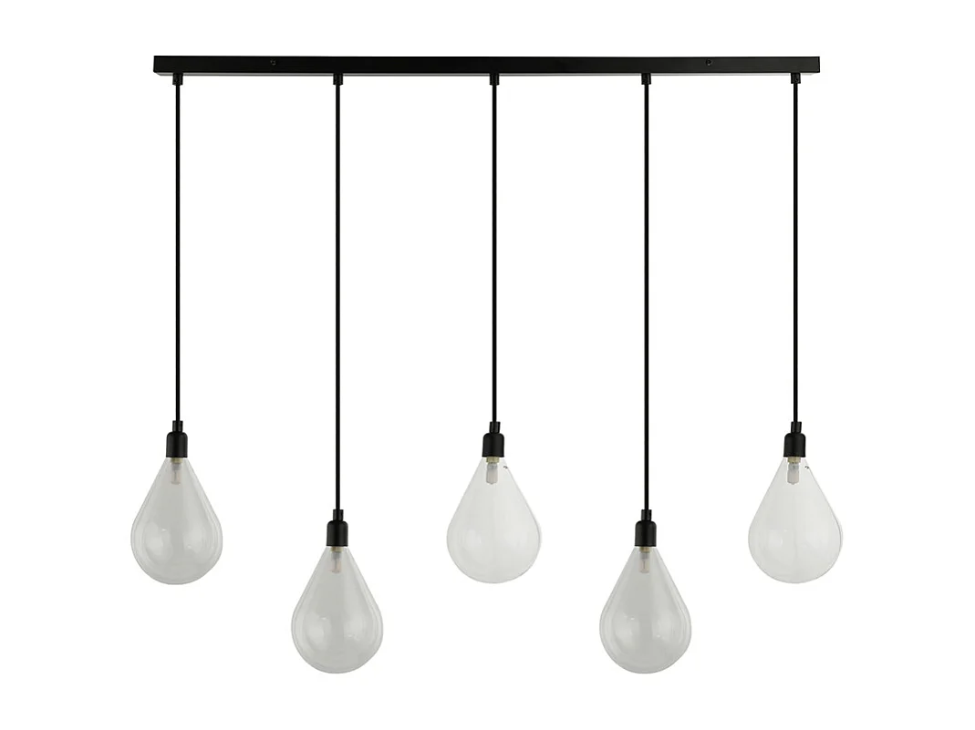 Home Deluxe Lampe à suspendre en verre CELIA Transparent - 5-flamme