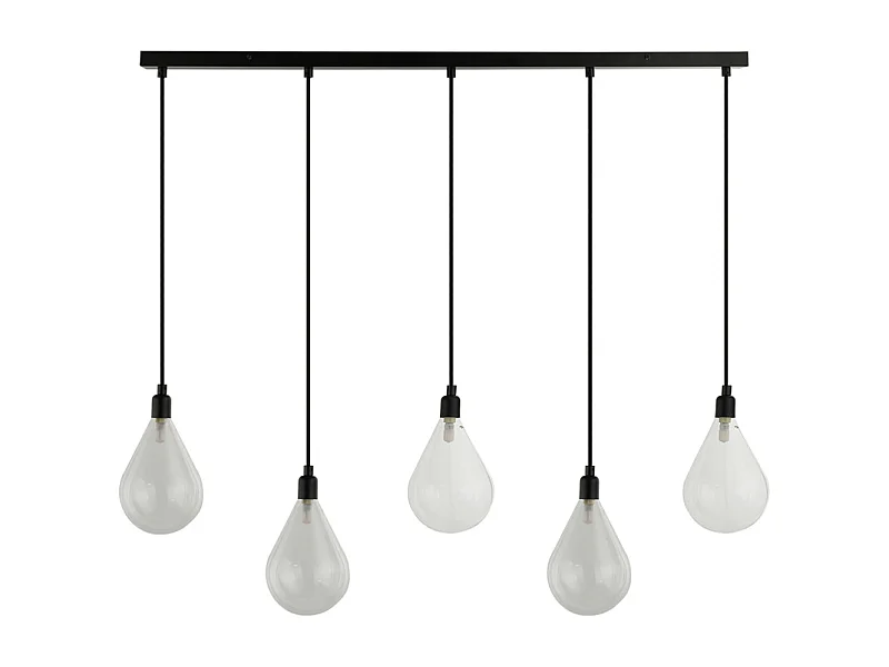 Home Deluxe Lampe à suspendre en verre CELIA Transparent - 5-flamme