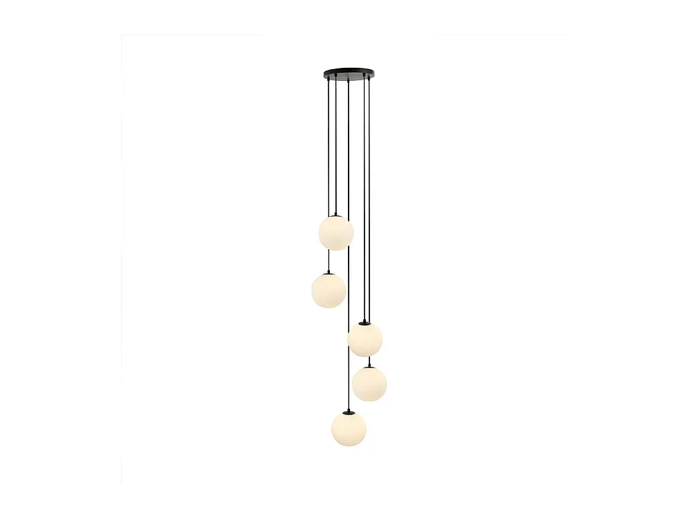 Home Deluxe Suspension en verre SUNA blanc - 5 flammes