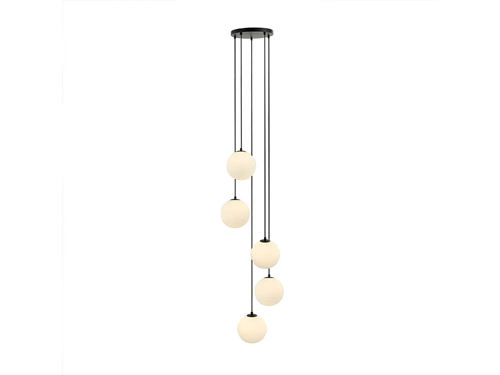 Home Deluxe Suspension en verre SUNA blanc - 5 flammes