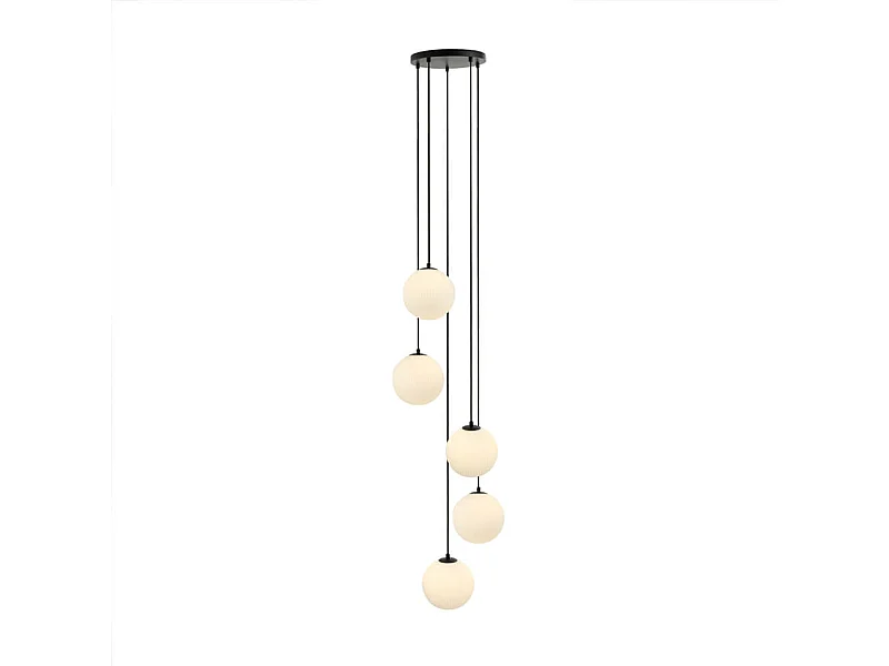 Home Deluxe Suspension en verre SUNA blanc - 5 flammes