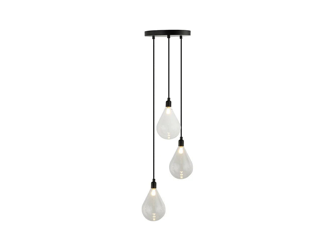 Home Deluxe Lampe à suspendre en verre CELIA Transparent - 3-flamme