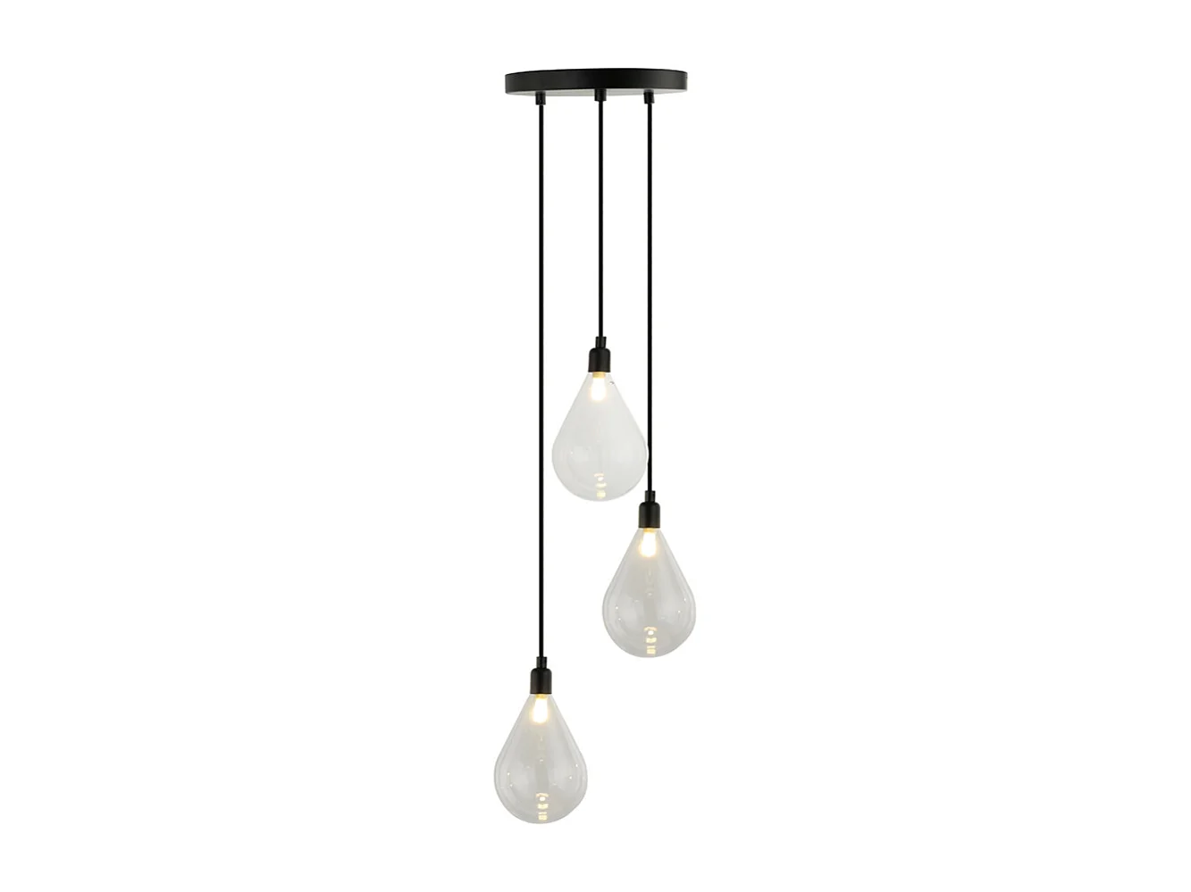 Home Deluxe Lampe à suspendre en verre CELIA Transparent - 3-flamme
