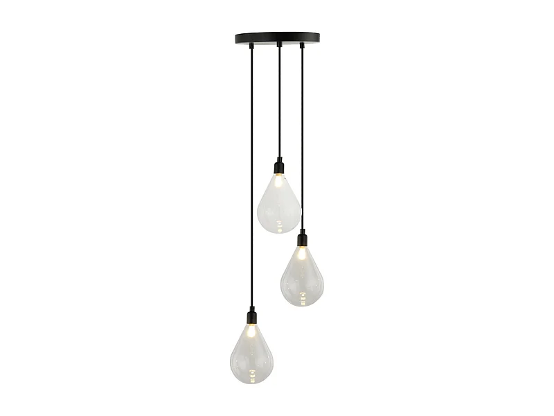Home Deluxe Lampe à suspendre en verre CELIA Transparent - 3-flamme