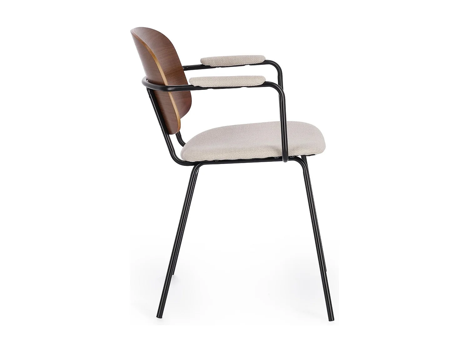 Chaises de salle à manger à accoudoirs bois et tissu (lot de 2) - JADE