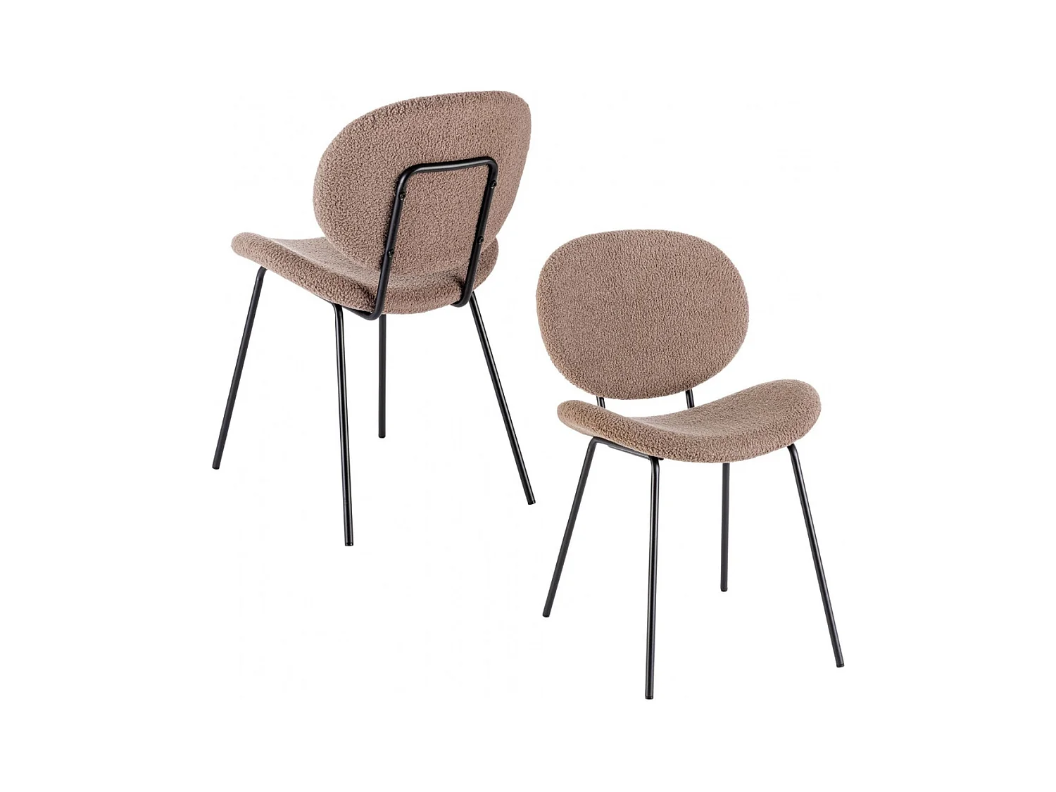 Chaises de salle à manger design en tissu bouclette (lot de 2) - KIM