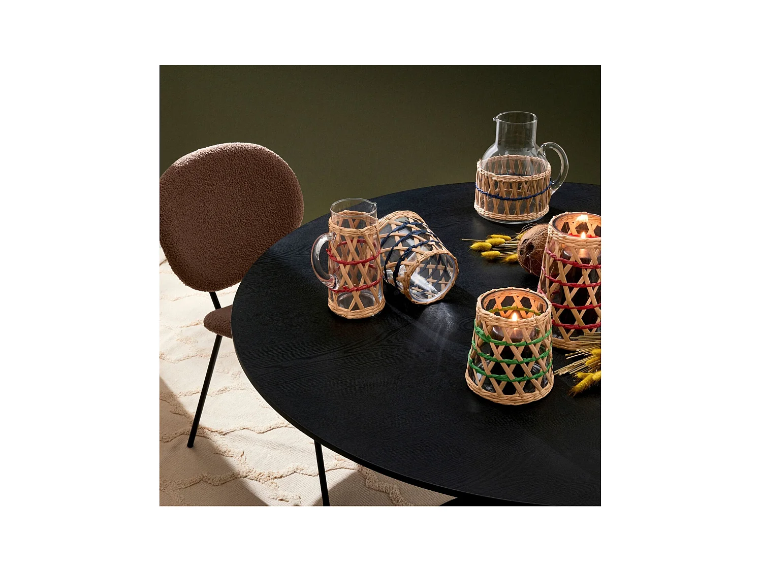 Chaises de salle à manger design en tissu bouclette (lot de 2) - KIM