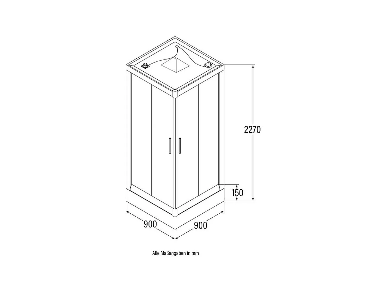 Cabine de douche WAVE M de Home Deluxe