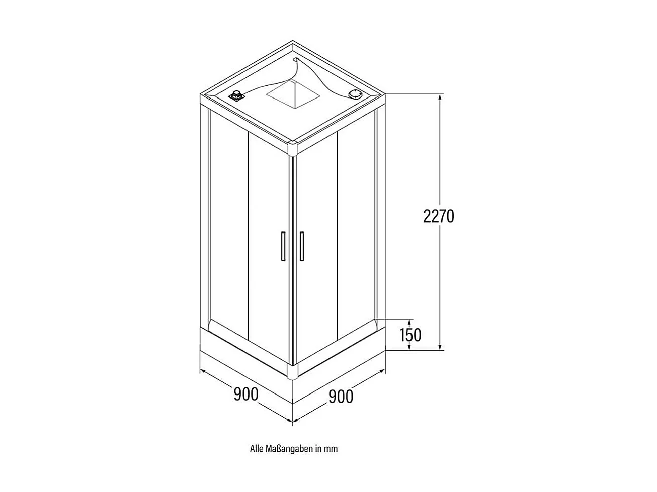 Cabine de douche WAVE M de Home Deluxe
