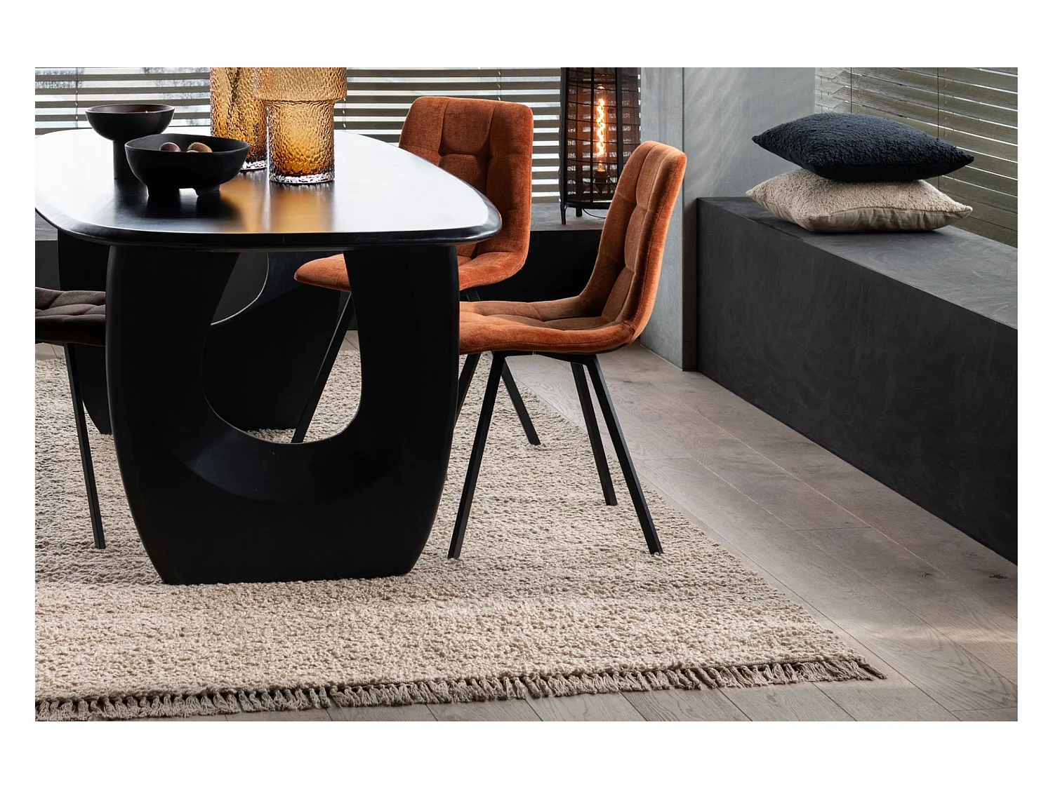 Tapis rectangulaire en coton beige 200x300 - WISTON