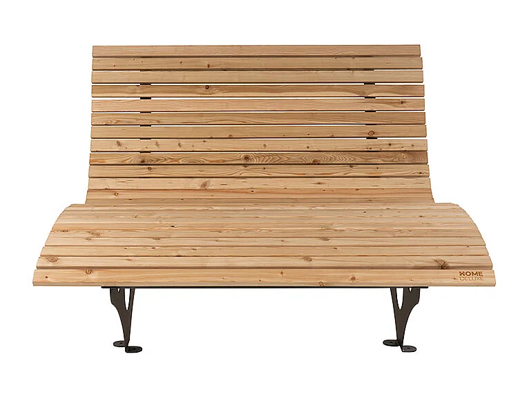 HOME DELUXE - Chaise longue en bois ondulé TAIGA avec 2x coussins - canapé forestier, chaise longue balançoire, chaise longue de relaxation