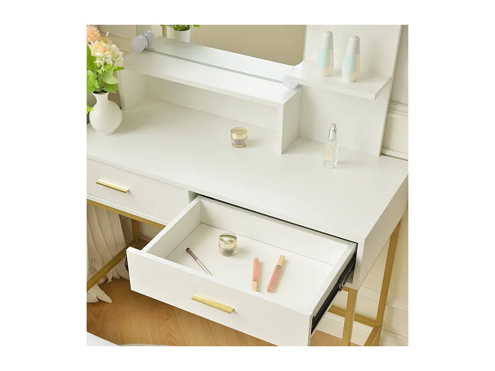 Home Deluxe Coiffeuse KASIA blanc/or