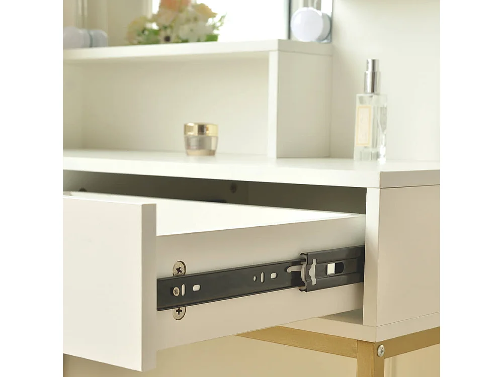 Home Deluxe Coiffeuse KASIA blanc/or