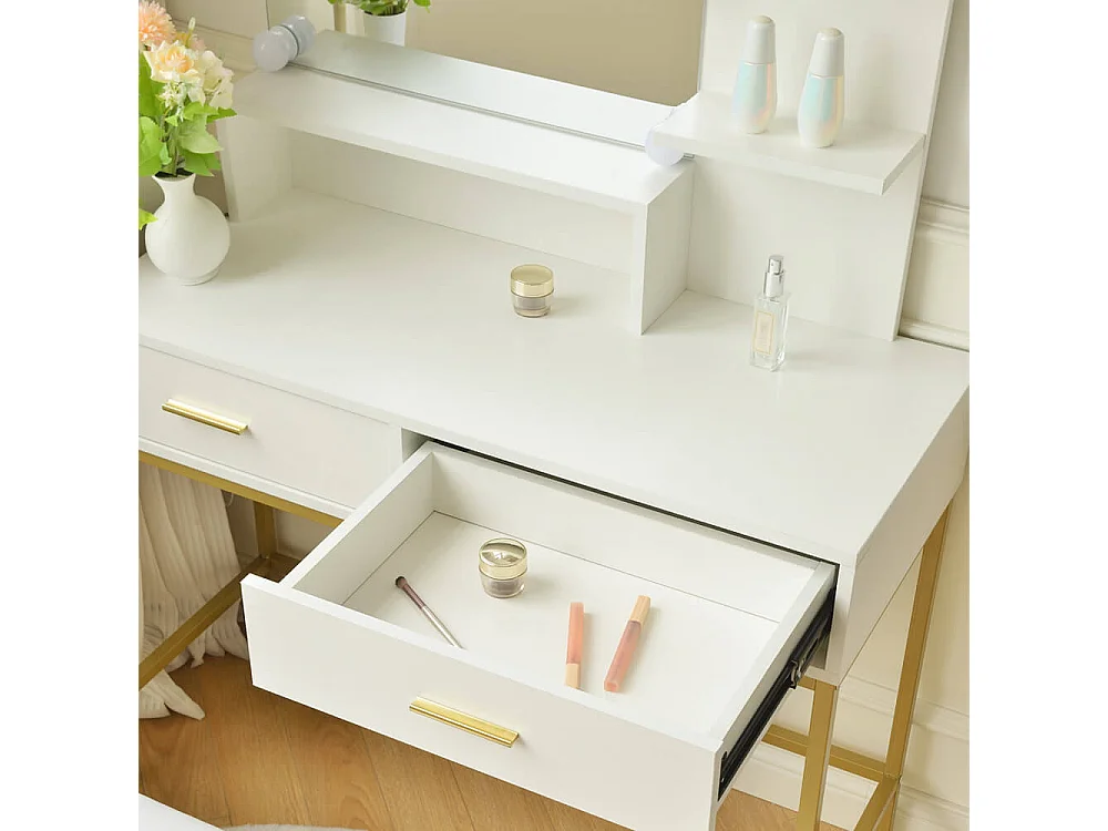 Home Deluxe Coiffeuse KASIA blanc/or