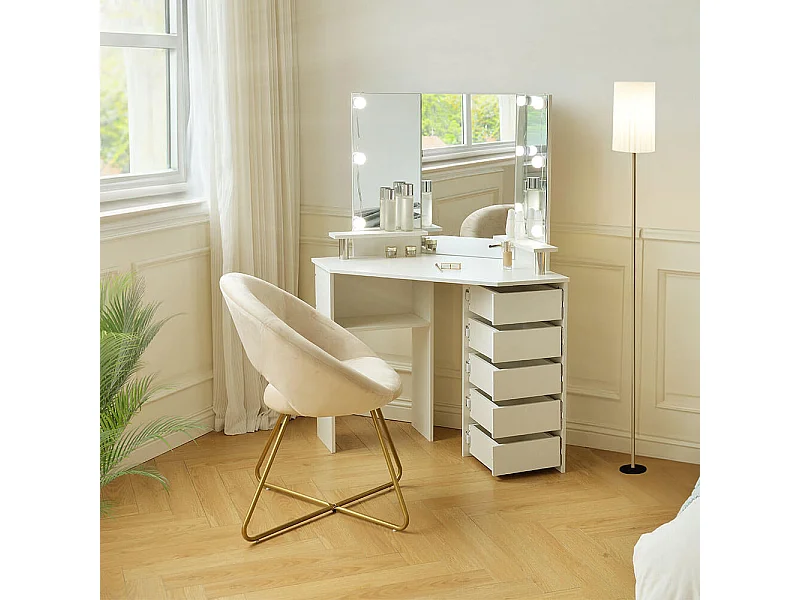 Home Deluxe Coiffeuse CANDICE blanc