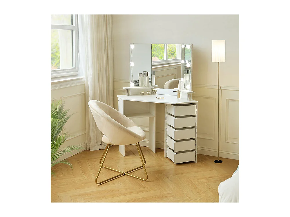 Home Deluxe Coiffeuse CANDICE blanc