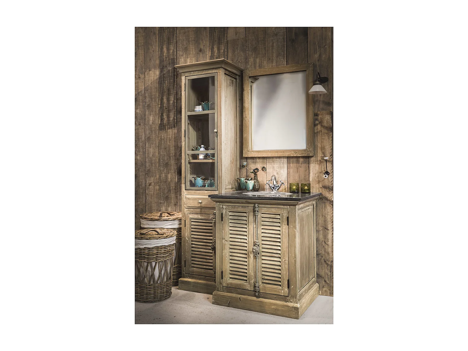 Miroir de salle de bain en bois L65 - HANOÏ