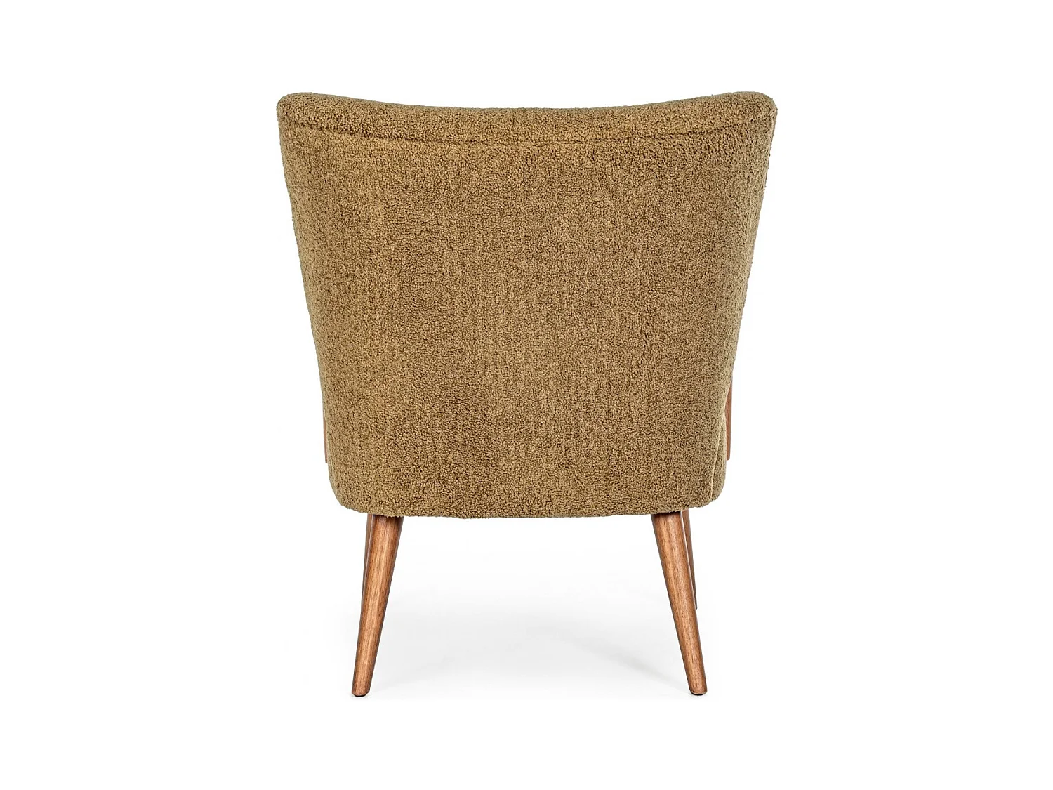 Fauteuil crapaud à accoudoirs en tissu peluche - JIM