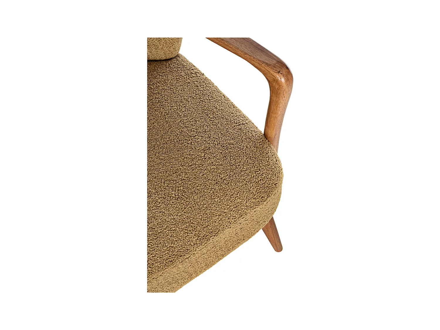 Fauteuil crapaud à accoudoirs en tissu peluche - JIM