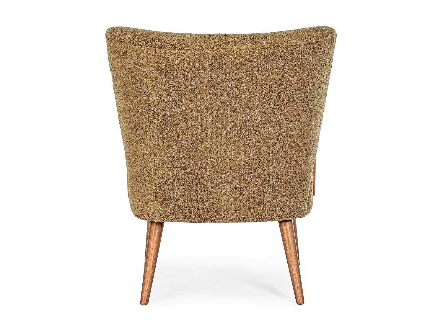 Fauteuil crapaud à accoudoirs en tissu peluche - JIM