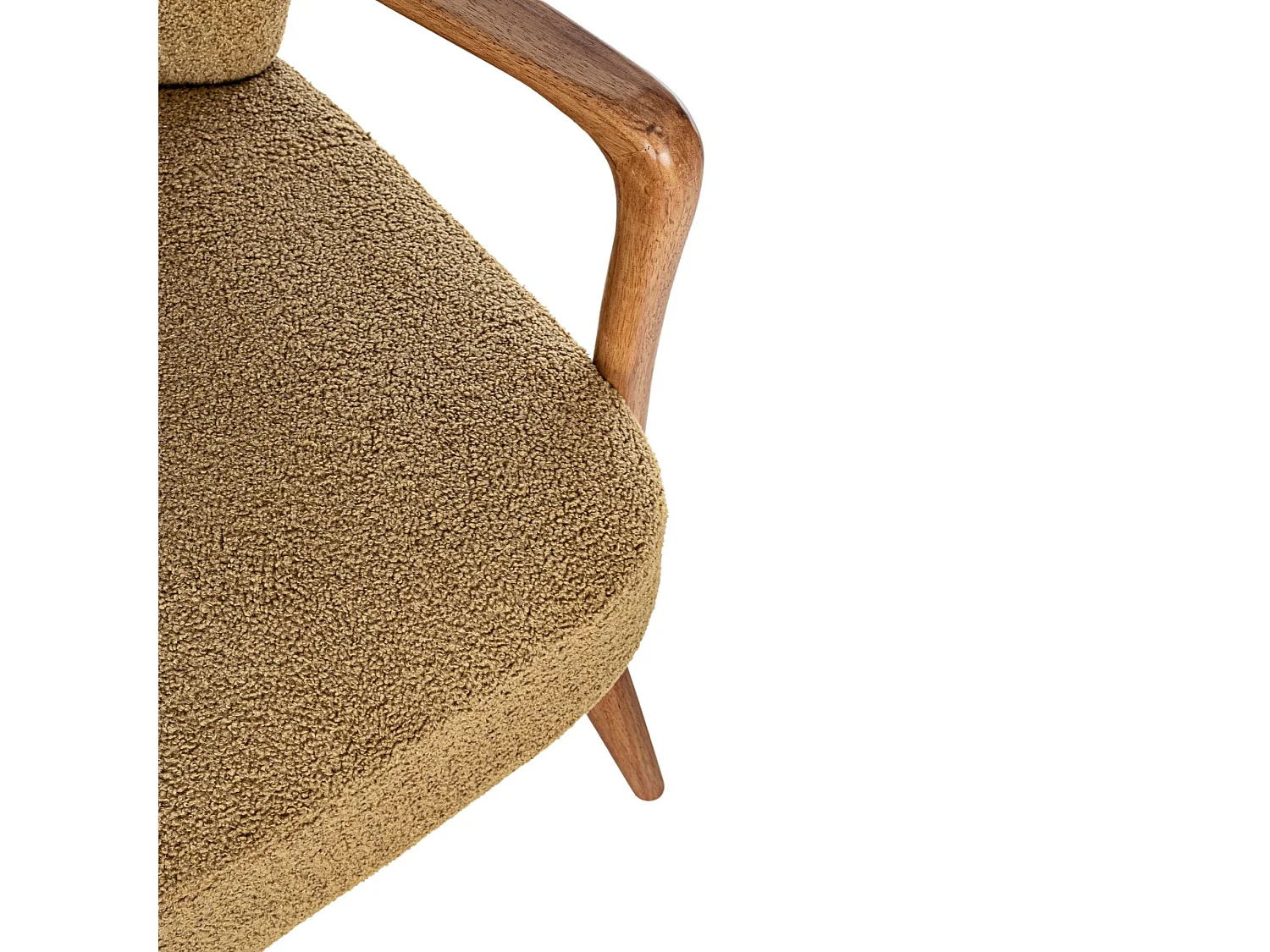 Fauteuil crapaud à accoudoirs en tissu peluche - JIM